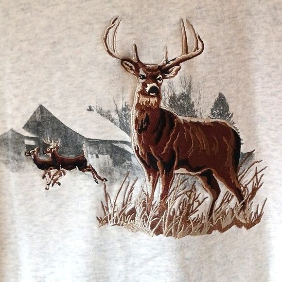 Vintage Croft & Barrow Embroidered Deer Graphic Sweatshirt - Picture 3 of 5